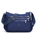 Women's Lightweight Nylon Crossbody Bag Waterproof Multi Pocket Shoulder Purse Travel Messenger Sapphire Blue