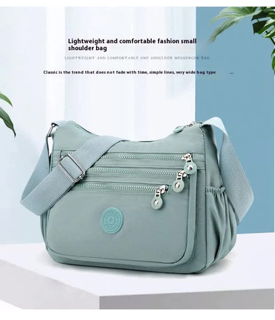 Women's Lightweight Nylon Crossbody Bag Waterproof Multi Pocket Shoulder Purse Travel Messenger Black