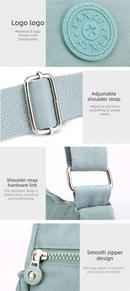 Women's Lightweight Nylon Crossbody Bag Waterproof Multi Pocket Shoulder Purse Travel Messenger Purple
