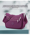 Women's Lightweight Nylon Crossbody Bag Waterproof Multi Pocket Shoulder Purse Travel Messenger Grey