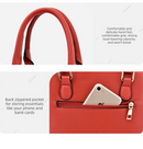 2 PCS Women's Handbag Set PU Leather Tote & Crossbody Purse Fashion Splicing Design Black