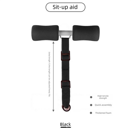 Portable Sit-Up Assistant Bar Door & Bed Anchor Core Trainer Adjustable Ab Workout Equipment Black