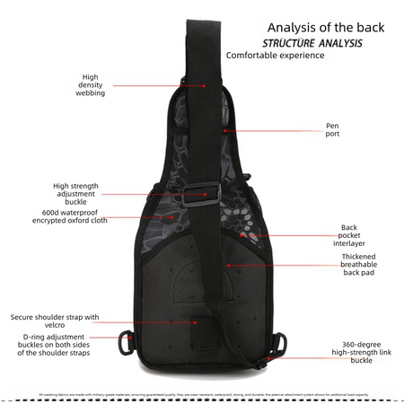 Tactical Sling Bag Multicam CP Pattern 600D Waterproof Crossbody Backpack MOLLE EDC Shoulder Pack