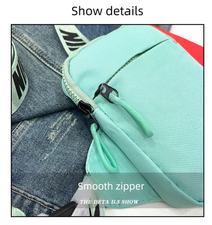 Unisex Mini Nylon Crossbody Sling Bag Chest Pouch Adjustable Wide Strap Lightweight Dark Green for Travel Sports & Festivals