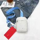 Unisex Mini Nylon Crossbody Sling Bag Chest Pouch Adjustable Wide Strap Lightweight Black for Travel Sports & Festivals