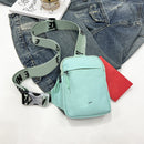 Unisex Mini Nylon Crossbody Sling Bag Chest Pouch Adjustable Wide Strap Lightweight Light Green for Travel Sports & Festivals