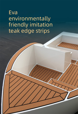 EVA Faux Teak Boat Flooring Border Trim Self Adhesive Marine Decking Strip Non Slip Foam Sheet for Yacht Caravan RV (Dark Grey & Black, 240cm x 5.7cm)