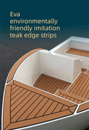 EVA Faux Teak Boat Flooring Border Trim Self Adhesive Marine Decking Strip Non Slip Foam Sheet for Yacht Caravan RV (Light Brown & White, 240cm x 5.7cm)