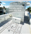 EVA Faux Teak Boat Flooring Sheet Marine Decking Mat Self Adhesive Non Slip Foam for Yacht Caravan & RV (Light Grey & Black, 240cm x 45cm)