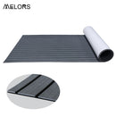 EVA Faux Teak Boat Flooring Sheet Marine Decking Mat Self Adhesive Non Slip Foam for Yacht Caravan & RV (Dark Grey & Black, 120cm x 30cm)