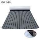 EVA Faux Teak Boat Flooring Sheet Marine Decking Mat Self Adhesive Non Slip Foam for Yacht Caravan & RV (Dark Grey & Black, 120cm x 30cm)
