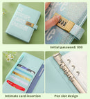 100 Envelope Savings Challenge Binder with Password Lock A5 Cash Stuffing Budget Planner Book Money Organizer for Couples (Black)