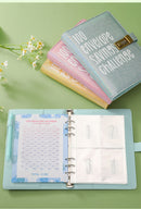 100 Envelope Savings Challenge Binder with Password Lock A5 Cash Stuffing Budget Planner Book Money Organizer for Couples (Purple)