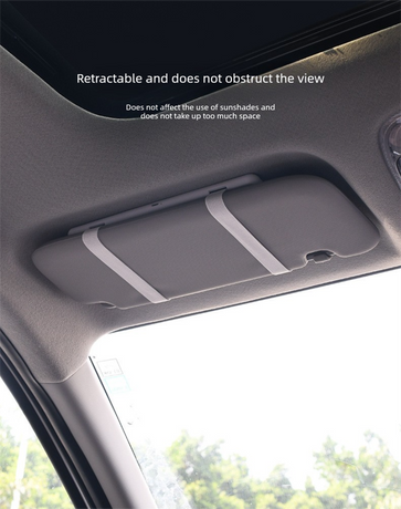 Car Visor Vanity Mirror with Dual Colour LED Lights Rechargeable Sun Visor Makeup Mirror Dimmable Dual Touch Control (White)