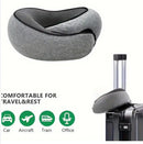 Memory Foam Travel Neck Pillow 360 Support Adjustable Snail Shape Chin Rest for Long Haul Flights Car & Office Portable with Storage Bag (Grey)