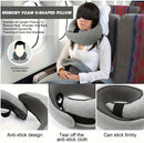 Memory Foam Travel Neck Pillow 360 Support Adjustable Snail Shape Chin Rest for Long Haul Flights Car & Office Portable with Storage Bag (Pink)
