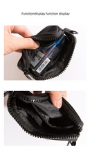 Small Nylon Coin Purse Zip Wallet Waterproof Mini Pouch Key Card Holder Lightweight EDC Organizer Orange (12x9cm)