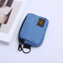 Small Nylon Coin Purse Zip Wallet Waterproof Mini Pouch Key Card Holder Lightweight EDC Organizer Denim Blue (12x9cm)