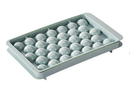 2 PCS Round Ice Cube Trays with Lids 33 Cavity Sphere Ice Ball Maker Mould Stackable Hard Plastic Easy Release for Cocktails Whiskey Blue