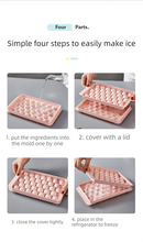 2 PCS Round Ice Cube Trays with Lids 33 Cavity Sphere Ice Ball Maker Mould Stackable Hard Plastic Easy Release for Cocktails Whiskey Blue