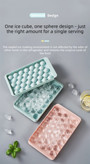 2 PCS Large Round Ice Cube Trays with Lids 3 Cavity Sphere Ice Ball Maker Mould Stackable Hard Plastic Slow Melting for Whiskey Cocktails Blue