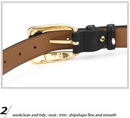 Womens Genuine Leather Belt Retro Gold Buckle Waist Belt for Jeans Dress Coat Fashion Split Cowhide Strap Caramel Color 105cm