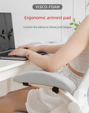A pair of Ergonomic Chair Armrest Pads High Density Foam Elbow Support Cushion Black Curved Design for Office & Gaming Chairs Relief Pressure Non-Slip Cover