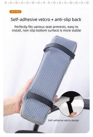 A pair of Memory Foam Chair Armrest Pads Curved Elbow Support Cushion Pink Ergonomic Pressure Relief Cover for Office Gaming Chair WFH Setup