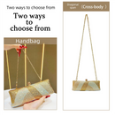 Luxury Gold Crystal Evening Clutch Bag Gradient Rhinestone Hard Case Purse with Detachable Chain for Wedding Prom Cocktail Party Fits Smartphone
