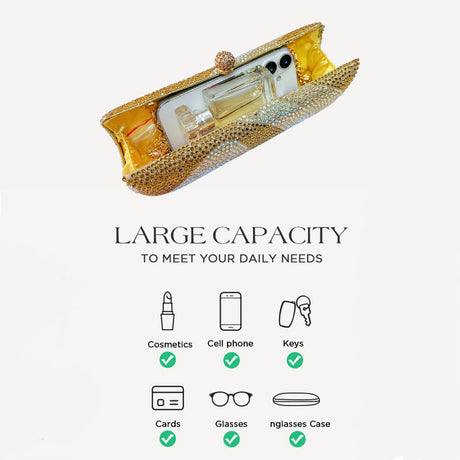 Luxury Green Crystal Evening Clutch Bag Gradient Rhinestone Hard Case Purse with Detachable Chain for Wedding Prom Cocktail Party Fits Smartphone