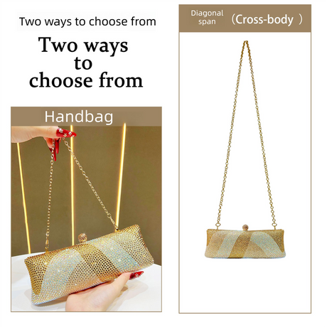 Luxury Green Crystal Evening Clutch Bag Gradient Rhinestone Hard Case Purse with Detachable Chain for Wedding Prom Cocktail Party Fits Smartphone