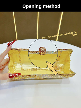 Luxury Green Crystal Evening Clutch Bag Gradient Rhinestone Hard Case Purse with Detachable Chain for Wedding Prom Cocktail Party Fits Smartphone