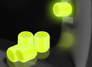 2 Packs of 4 Yellow Luminous Tyre Valve Caps Glow in The Dark Universal Wheel Air Dust Covers for Cars Bikes Motorcycles Scooters One-Piece Design