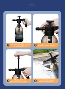 Black 2L Handheld Car Wash Foam Sprayer Pump Action Pressure Cannon with 2 Nozzles for Auto Detailing and Garden Watering Heavy Duty 55 Degree Fan Spray