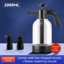 White 2L Handheld Car Wash Foam Sprayer Pump Action Pressure Cannon with 2 Nozzles for Auto Detailing and Garden Watering Heavy Duty 55 Degree Fan Spray