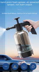 White 2L Handheld Car Wash Foam Sprayer Pump Action Pressure Cannon with 2 Nozzles for Auto Detailing and Garden Watering Heavy Duty 55 Degree Fan Spray