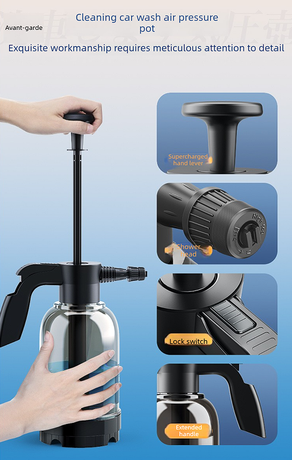 White 2L Handheld Car Wash Foam Sprayer Pump Action Pressure Cannon with 2 Nozzles for Auto Detailing and Garden Watering Heavy Duty 55 Degree Fan Spray