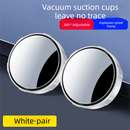 2Pcs Car Blind Spot Mirrors Suction Cup Vacuum Adsorption 360 Adjustable Round Rear View Convex Mirror Waterproof White Frame for Cars SUVs