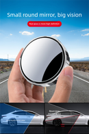 2Pcs Car Blind Spot Mirrors Suction Cup Vacuum Adsorption 360 Adjustable Round Rear View Convex Mirror Waterproof Sliver Frame for Cars SUVs