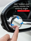 2Pcs Car Blind Spot Mirrors Suction Cup Vacuum Adsorption 360 Adjustable Round Rear View Convex Mirror Waterproof Sliver Frame for Cars SUVs