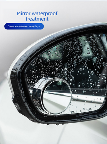 2Pcs Car Blind Spot Mirrors Suction Cup Vacuum Adsorption 360 Adjustable Round Rear View Convex Mirror Waterproof Sliver Frame for Cars SUVs