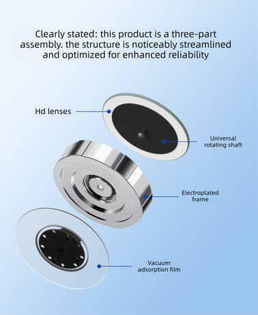 2Pcs Car Blind Spot Mirrors Suction Cup Vacuum Adsorption 360 Adjustable Round Rear View Convex Mirror Waterproof Sliver Frame for Cars SUVs