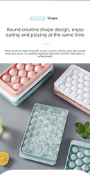 2 PCS Large Round Ice Cube Trays with Lids 3 Cavity Sphere Ice Ball Maker Mould Stackable Hard Plastic Slow Melting for Whiskey Cocktails Pink