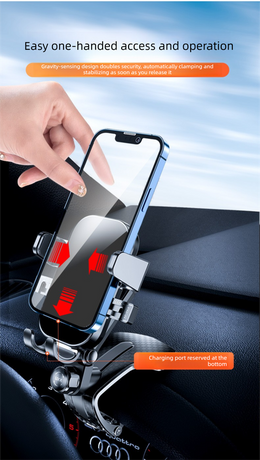 Universal Dashboard Car Phone Holder 360° Rotating Clip Mount HUD Design Anti-Slip Cradle for 4-7.2 Inch Smartphones GPS Navigation