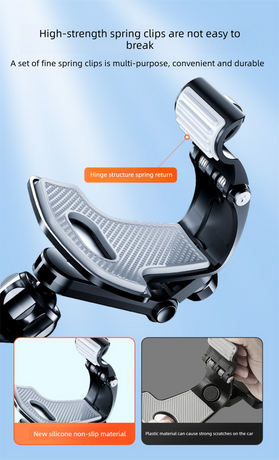 Universal Dashboard Car Phone Holder 360° Rotating Clip Mount HUD Design Anti-Slip Cradle for 4-7.2 Inch Smartphones GPS Navigation