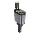 4-in-1 Retractable Car Charger Adapter 120W Dual Type-C Cables Starry Sky Projector Fast Charging for iPhone 15/16 Samsung Pixel