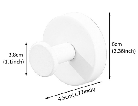 Heavy Duty Stainless Steel Suction Cup Hook Vacuum Wall Hanger Brushed White No Drill Towel Holder for Bathroom Kitchen & Shower - Waterproof