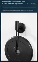 Matte Black T-Bar Suction Cup Hook Stainless Steel Vacuum Wall Hanger No Drill Robe Towel Holder for Bathroom Kitchen - Heavy Duty