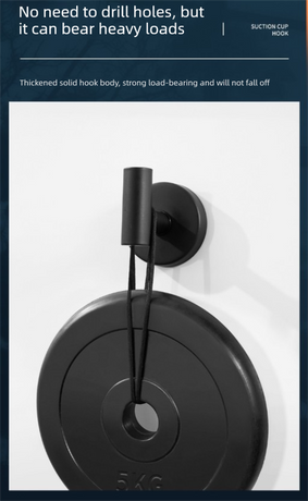 Matte Black T-Bar Suction Cup Hook Stainless Steel Vacuum Wall Hanger No Drill Robe Towel Holder for Bathroom Kitchen - Heavy Duty