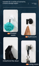 Matte Silver T-Bar Suction Cup Hook Stainless Steel Vacuum Wall Hanger No Drill Robe Towel Holder for Bathroom Kitchen - Heavy Duty